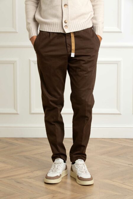 WHITE SAND-PANTALONE COTONE F18-WH25SWU6605 MARRONE 48
