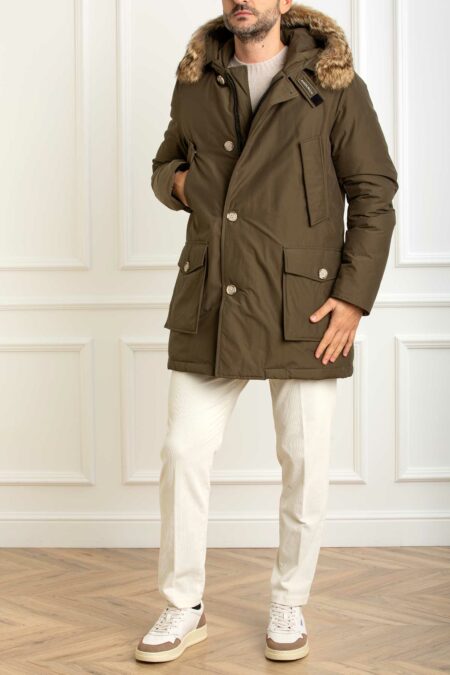WOOLRICH-PARKA ARCTIC DETACHABLE FUR-WWCFWOOU0482MRUT0001 GREEN S