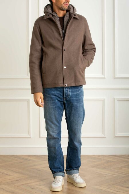 WOOLRICH-GIUBBINO KNITTED WOOL SHIRT JACKET-WWCFWOOU2025MRUT5039 FALCON XL