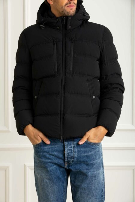 WOOLRICH-GIUBBINO MATT STRETCH PUFFER JACKET-WWCFWOOU2088MRUT3107 BLACK S