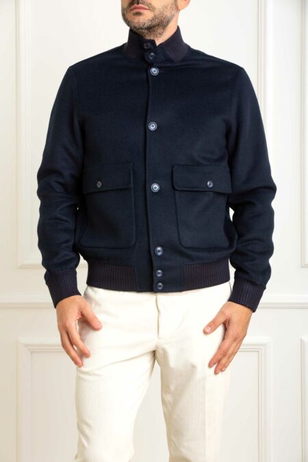 DANIELE ALESSANDRINI-BOMBER LANA COTTA-ALDA1FW26J004 BLU 52