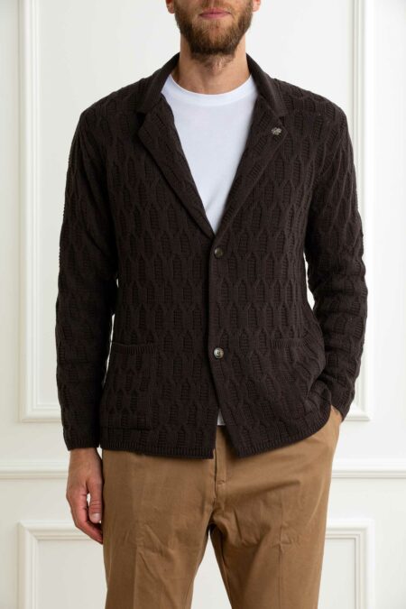 DANIELE ALESSANDRINI-GIACCA MAGLIA LAVORATA-ALDA1FW26M031 MORO XL