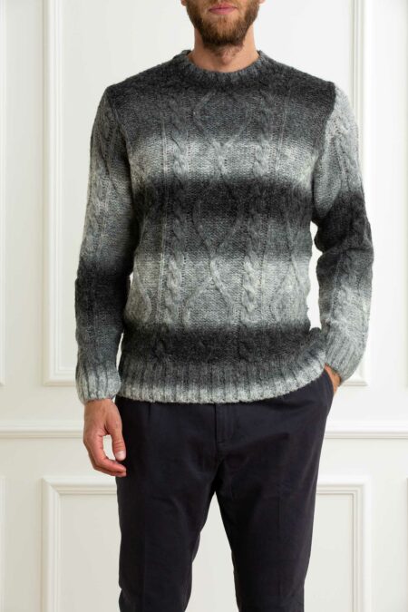 DANIELE ALESSANDRINI-MAGLIA LAVORATA-ALDA1FW26M042 GRIGIMEL XL