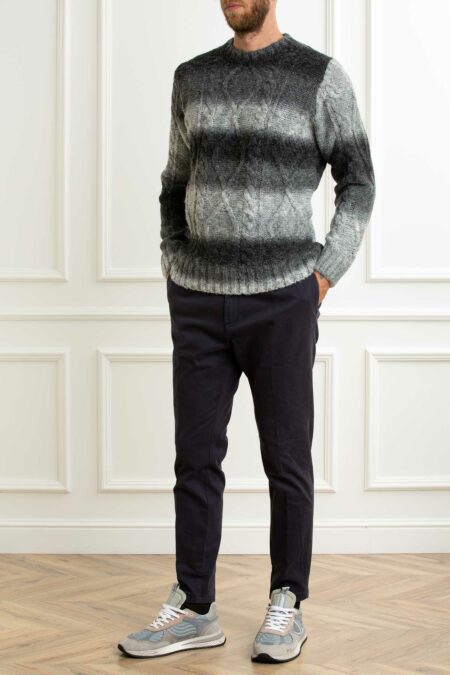 DANIELE ALESSANDRINI-MAGLIA LAVORATA-ALDA1FW26M042 GRIGIMEL XL