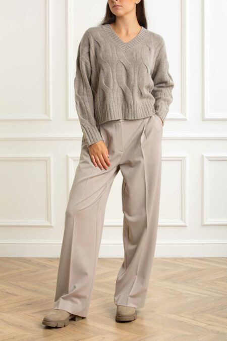 ALPHA-MAGLIA SCOLLO V M/L BOXY-APAD4330A GREIGE 44