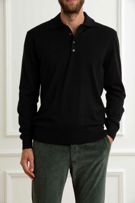 ALPHA-POLO M/L 4 BOTTONI-APAU3013B NERO 54