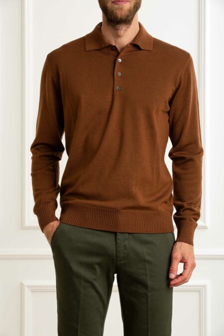 ALPHA-POLO M/L 4 BOTTONI-APAU3013B TABACCO 52