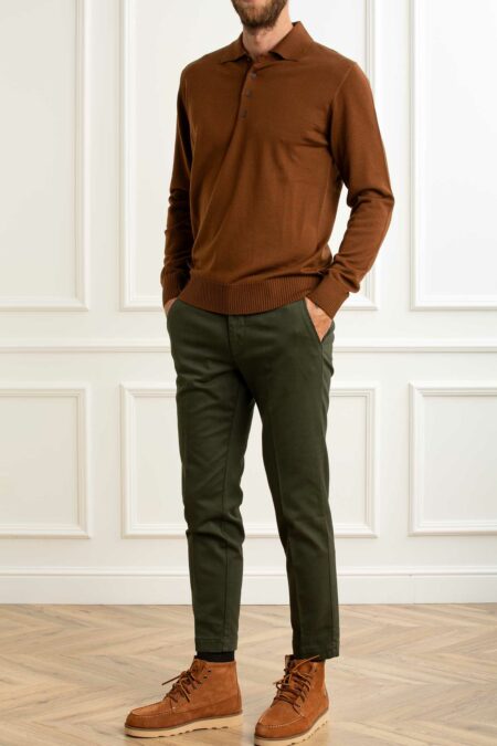 ALPHA-POLO M/L 4 BOTTONI-APAU3013B TABACCO 52