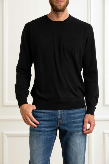 ALPHA-MAGLIA GIROCOLLO 100%MERINOS-APFE6310C52A NERO 58