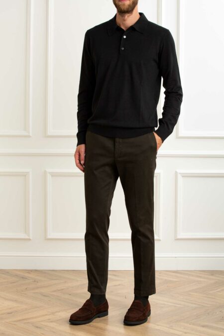 ALPHA-POLO 85% SETA MULBERRY 15% CASHMERE-APFE6852B NERO 50