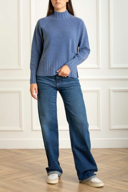 AROVESCIO-LUPETTO RAGLAN C/ SPACCHI ML TINTO FREDDO-ARW161015 DENIM 44