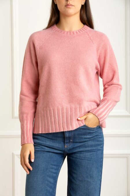 AROVESCIO-PARICOLLO RAGLAN C/ SPACCHI ML TINTO FREDDO-ARW161115 BLUSH 44