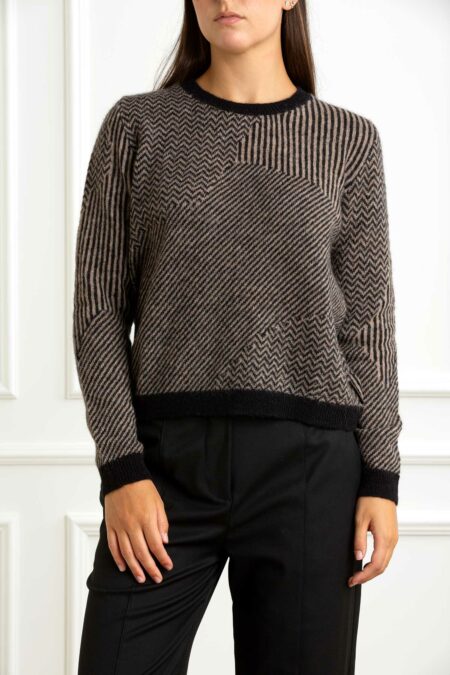 ALESSIA SANTI-MAGLIA GIROCOLLO-AS521SD53050 MARRONE 3