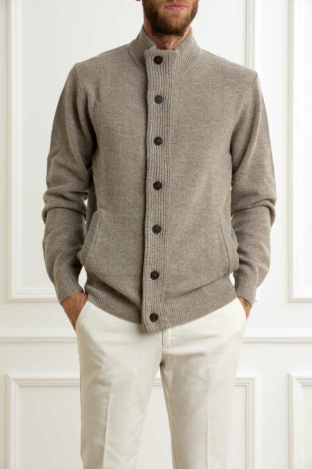 BARBOUR-MAGLIA CARDIGAN UOMO-BBMKN0731MKNA25 STONE XL