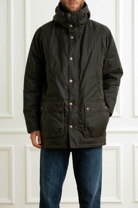 BARBOUR-GIUBBINO BEDALE WAX PARKA UOMO-BBMWX2494MWX OLIVE S