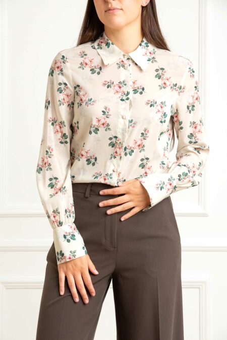 BLUGIRL-CAMICIA SLIM VOILE SETA STR-BGRF5006T2949 BLOSSOM 44