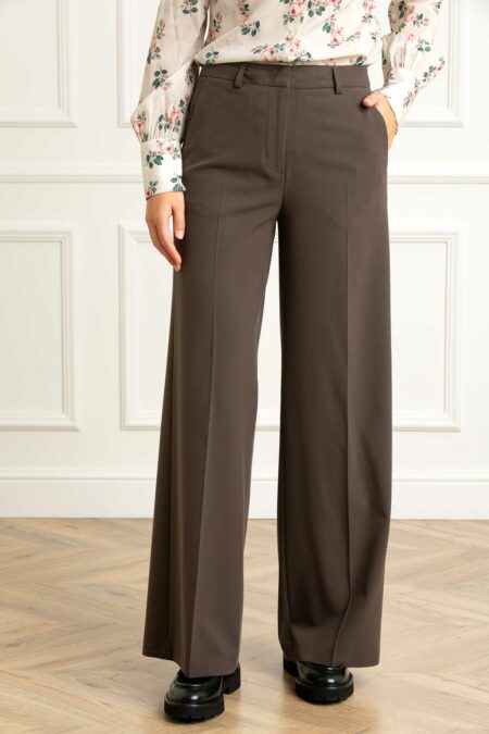 BLUGIRL-PANTAL.PALAZZO FLANELLA STRECH-BGRF5090T5771 CHOCCOLATE 44