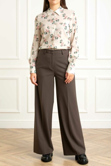 BLUGIRL-PANTAL.PALAZZO FLANELLA STRECH-BGRF5090T5771 CHOCCOLATE 44