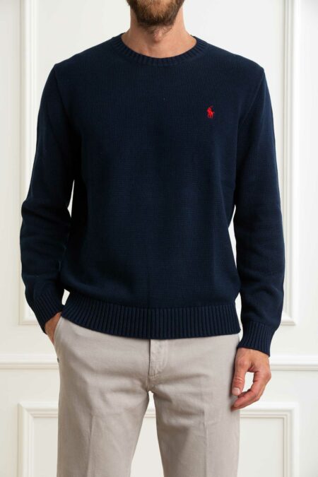 RALPH LAUREN-MAGLIA GIROC.LSCNPP7GG-LONG SLEEVE-SWEATER-RL810846A5 NAVY XXL