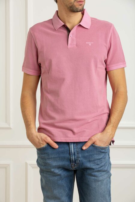 BARBOUR-POLO WASHED TARTAN PIQUE-BBMML1535MML PINK XL