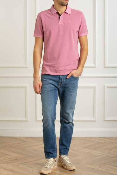 BARBOUR-POLO WASHED TARTAN PIQUE-BBMML1535MML PINK XL