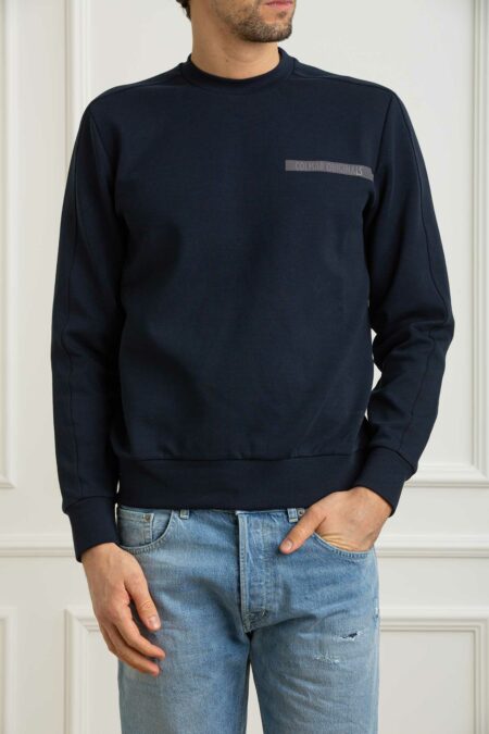 COLMAR ORIGINALS-FELPA GIROC. STRISCIA UOMO-COL61263YV BLU XXL