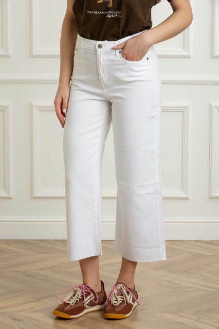 ROY ROGER'S-PANTALONE DONNA RITA CROPPED-RYRND043P4352716 WHITE 30