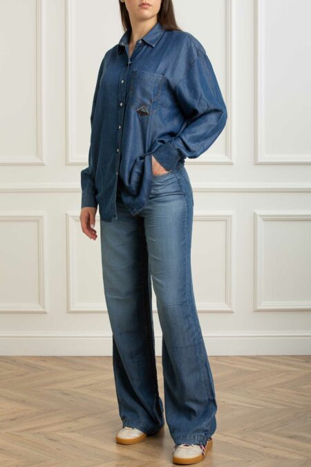 ROY ROGER'S-CAMICIA DANIELLE DONNA IN JEANS-RYRND90159D6920111 DENIM XS